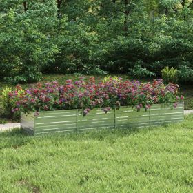 Garden Raised Bed Silver Galvanized steel Large