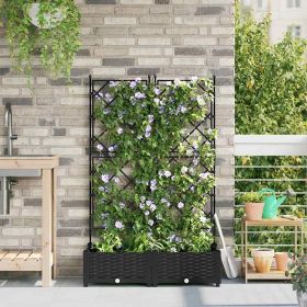 Garden Planter 2 pcs Black 31.50 x 15.75 x 49.41 in Steel