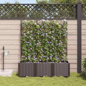 Garden Planter 3 pcs Brown Steel