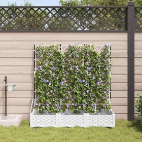 Garden Planter 3 pcs White Steel