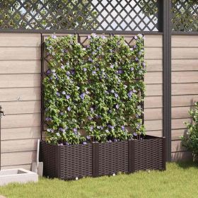 Garden Planter 3 pcs Brown 47.24 x 15.75 x 56.30 in Steel