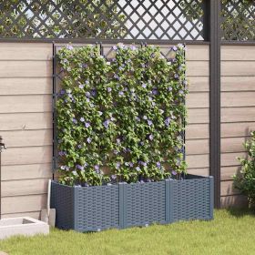 Garden Planter 3 pcs LiGht Grey 47.24 x 15.75 x 56.30 in Steel