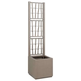 Garden Planter Gray 36 x 36 x 140 cm Polypropylene