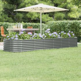 Garden Raised Bed Grey Powder-coated steel Extra Large Tough
