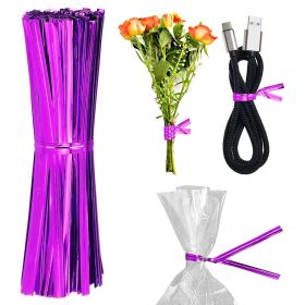 Purple Metallic Twist Ties for Bags 4 Inch. 1000 Pack of Aluminum Foil Christmas Twist Ties for Treat Bags. Reusable Bread Ties. Flexible Metalli