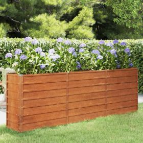Garden Raised Bed Rusty Corten steel Large Durable (Color: brown)